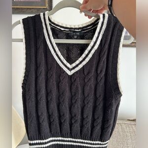 Black and White Sweater Vest